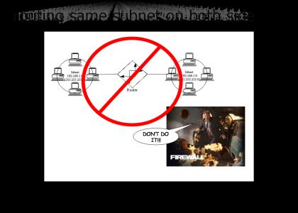 Cant use same subnet on both sides of router!