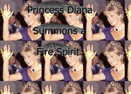 Princess Diana Summons a Fire Spirit.