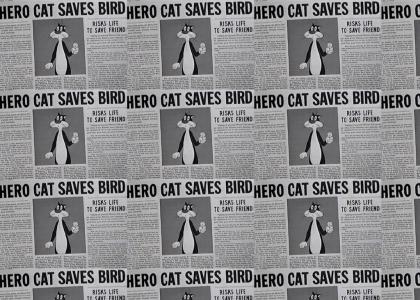 Hero Cat Saves Bird (IE)