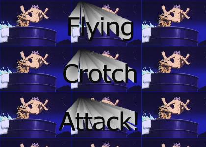 Flying crotch attack