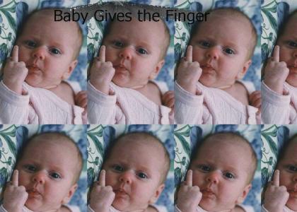 Baby Gives the Finger