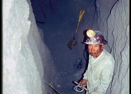 in  a mine