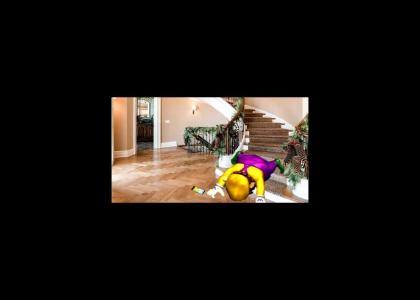 Wario Falls Down The Stairs While Playing Candy Crush