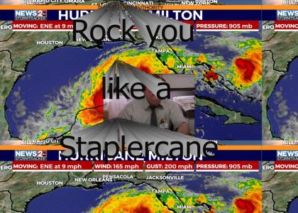 Milton rocks you like a Staplercane