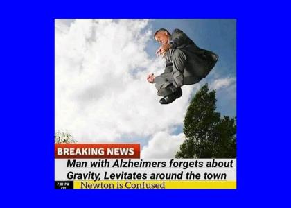 man with alzheimer's forgets gravity