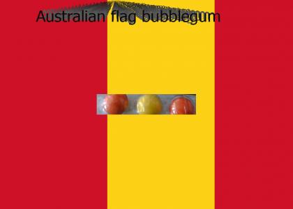 Bubblegum arranged in Australian flag way
