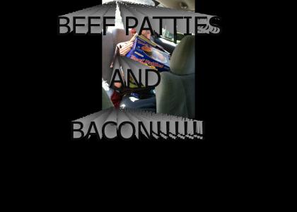 Beef patties and bacon