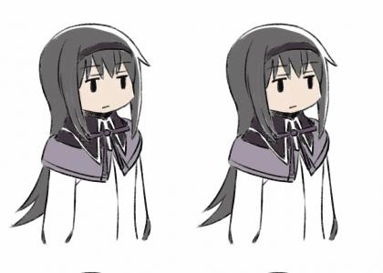 Homura Akemi doesn't change facial expressions
