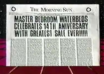 MASTER BEDROOM WATERBEDS CELEBRATES 14TH ANNIVERSARY WITH GREATEST SALE EVER!!!!!