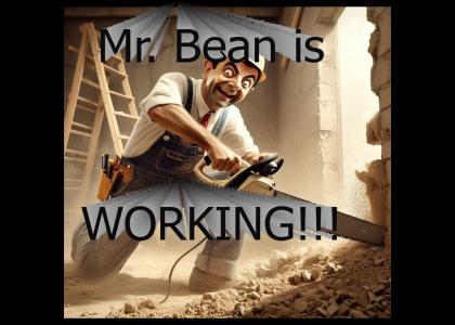 Mr. Bean Working in Construction