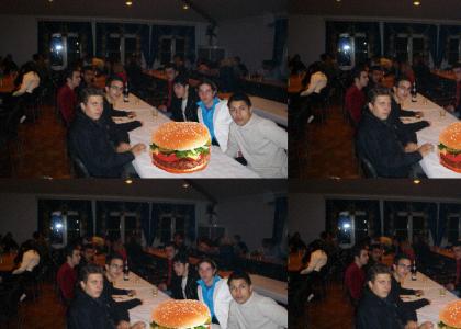 A giant hamburger