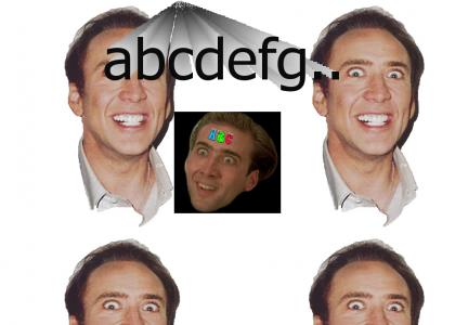 nicholas cage demonstrates his ability to recite the alphabet