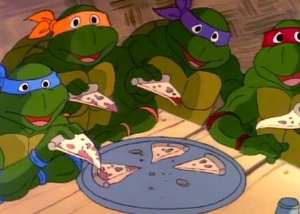Turtles like to eat pizza