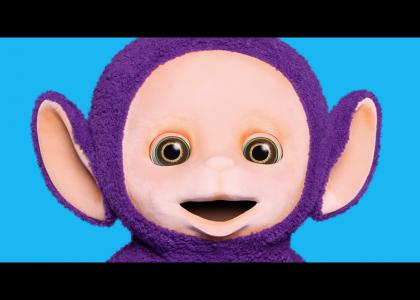 Tinky Winky stares into your soul