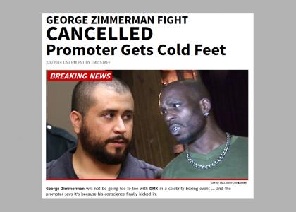 George Zimmerman's fight CANCELLED