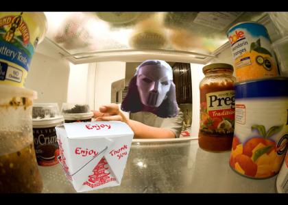 Casey Jones checks the fridge