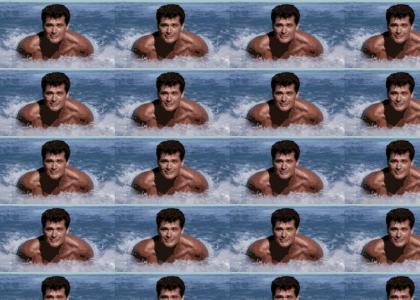 The Hoff Goes for a Swim