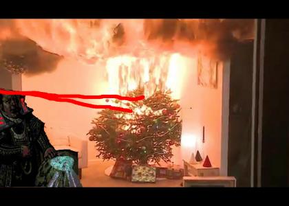 Baron Lasers decorates a Christmas Tree
