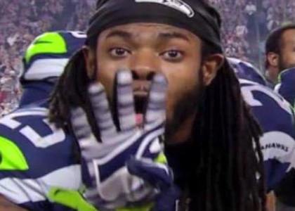 Richard Sherman watches the Super Bowl slip away