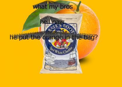 put the orange in the bag