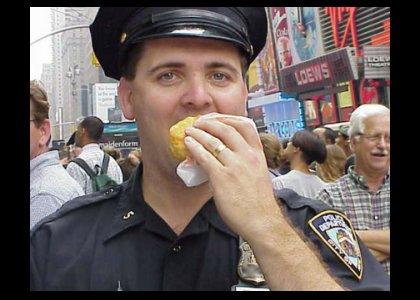 cops at a donut shop